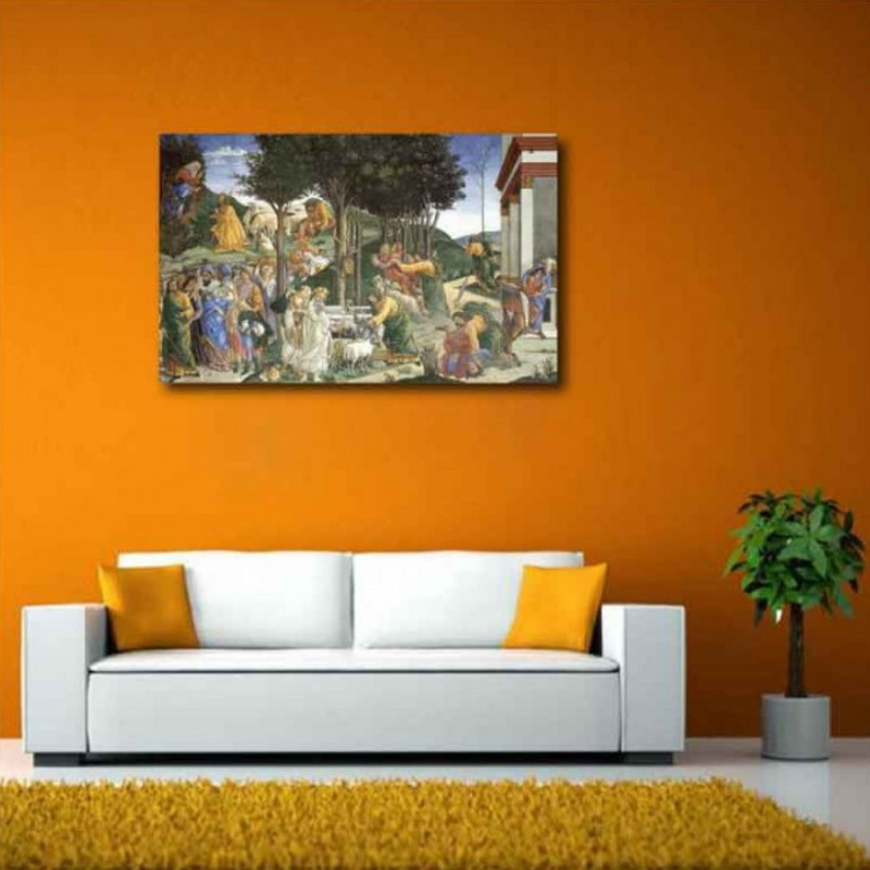 Πίνακας σε καμβά Sandro Botticelli  - Youth of Moses Sistine Chapel